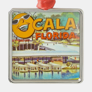Vintages Ocala, Florida - Sonne Ornament Aus Metall