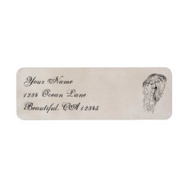 Vintages Ocean Jellyfish Beach Address Label