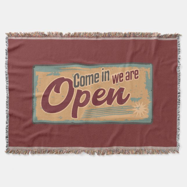 Vintages offenes Geschäftszeichen Retro Café Garag Decke (Vorderseite)