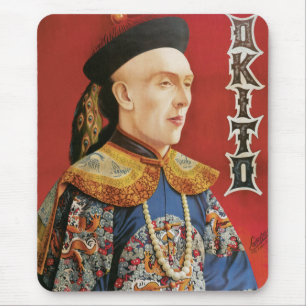 Vintages Okito Magier-Plakat Mousepad