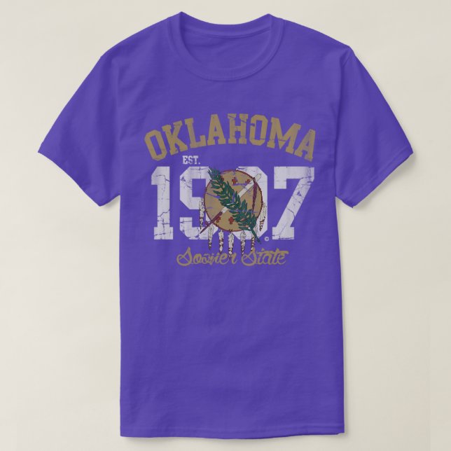 Vintages Oklahoma Früher Staat T-Shirt (Design vorne)