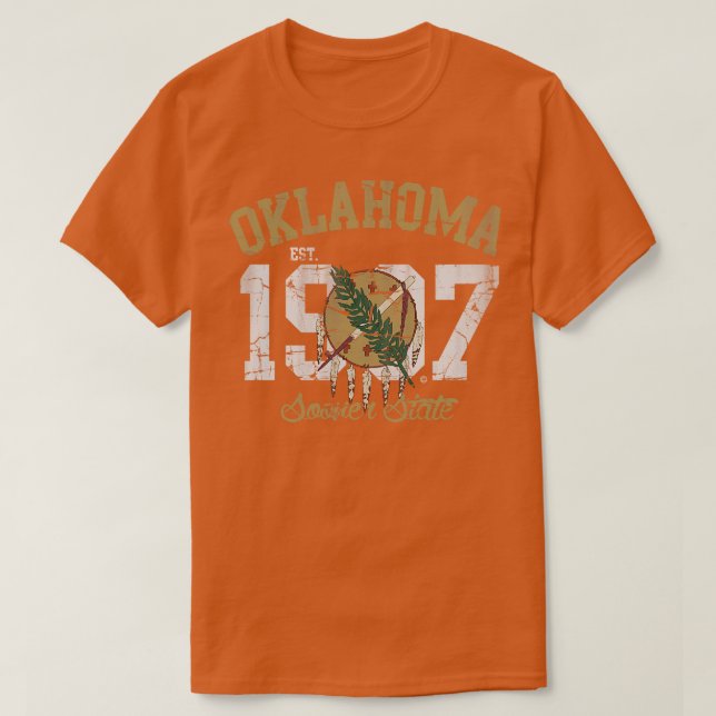 Vintages Oklahoma Früher Staat T-Shirt (Design vorne)