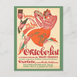 Vintages Oktoberfest Bier Party Reiseplakat Postkarte