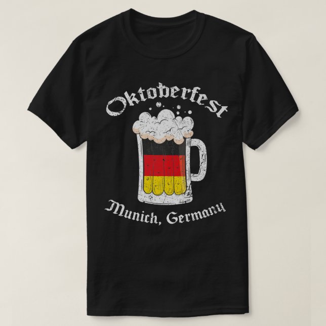 Vintages Oktoberfest München, Deutschland Flaggent T-Shirt (Design vorne)