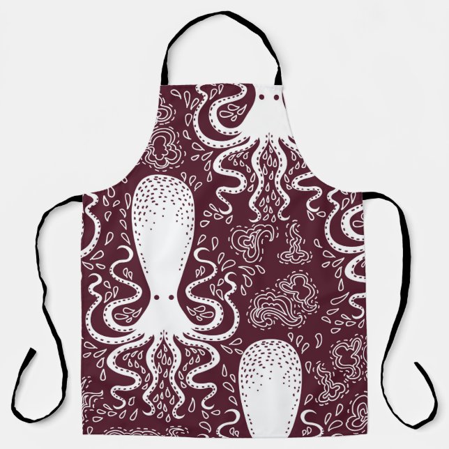 Vintages Oktopus-Muster. Schürze (Vorderseite)