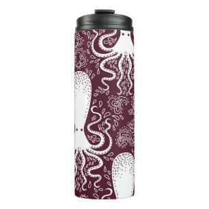 Vintages Oktopus-Muster. Thermosbecher