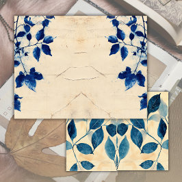 Vintages Old Page Blue Greenery Junk Journal