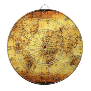 Vintages Old World Map Designer Dart Board Dartscheibe