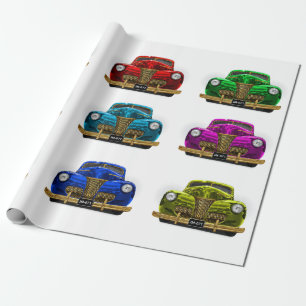 Vintages Oldtimer Geschenkpapier