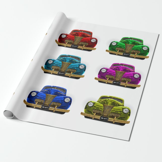 Vintages Oldtimer Geschenkpapier (Ungerollt)