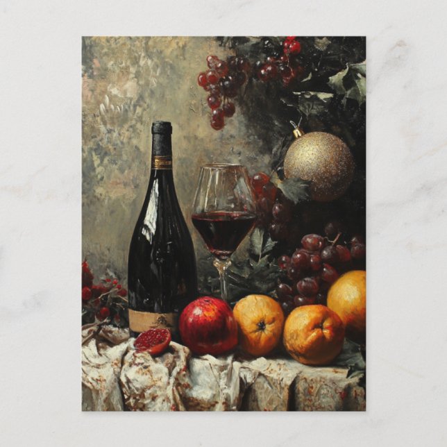 Vintages Ölgemälde nach Lebensdauer Postkarte (Vorderseite)