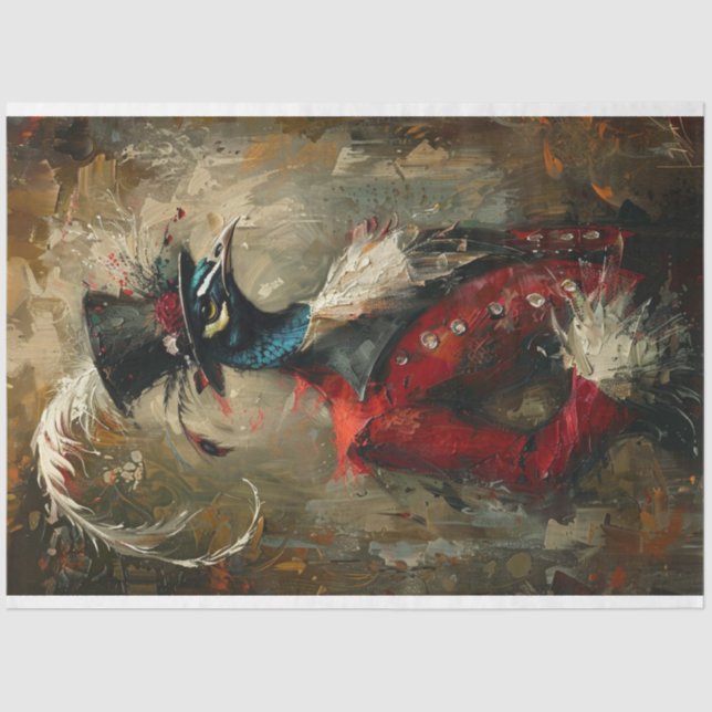 Vintages Ölgemälde Seidenpapier (Vorderseite)