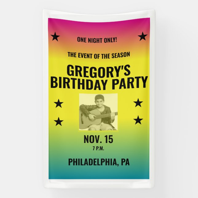 Vintages Ombre Concept Poster mit Foto Custom Banner (Vertikal)