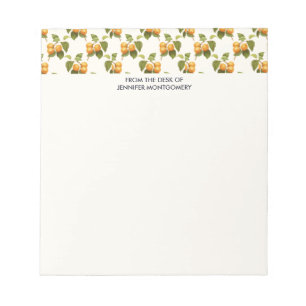 Vintages Orange Apricots Wasserfarbmuster Notizblock