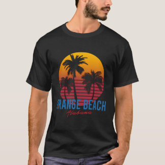 Vintages Orange Beach Alabama Palm Trees Sunset Re T-Shirt