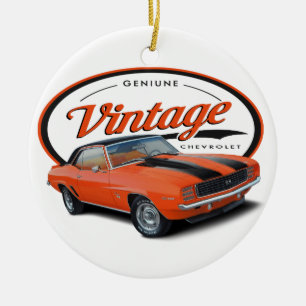 Vintages orange Camaro Keramikornament