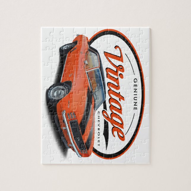 Vintages orange Camaro Puzzle (Vertikal)