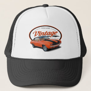 Vintages orange Camaro Truckerkappe