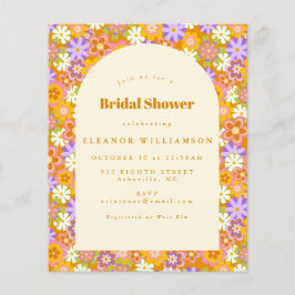 Vintages Orange Floral Brautparty Einladung