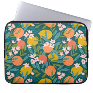 Vintages Orange & Lemon Blossom Muster Laptopschutzhülle