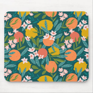 Vintages Orange & Lemon Blossom Muster Mousepad