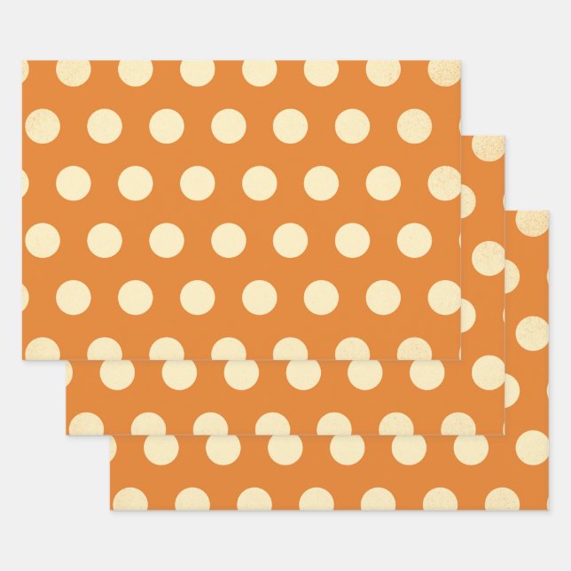 Vintages Orange Polka-Dot-Muster Geschenkpapier Set (Set)