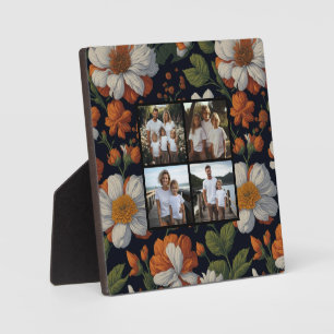 Vintages Orangefarbenes, elegantes Retro-Blume Fot Fotoplatte