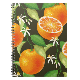 Vintages orangefarbenes Muster Notizblock