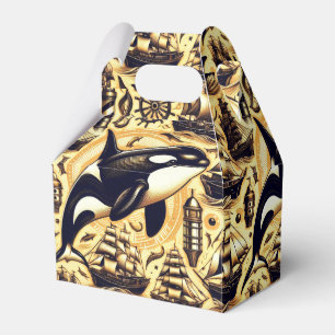 Vintages Orca-Nautische Muster Geschenkschachtel