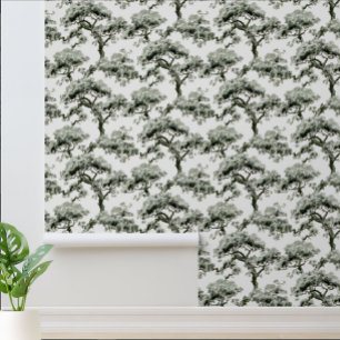 Vintages orientalisch-japanisches Bonsai Tree Patt Tapete