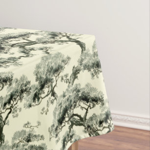 Vintages orientalisch-japanisches Bonsai Tree Patt Tischdecke