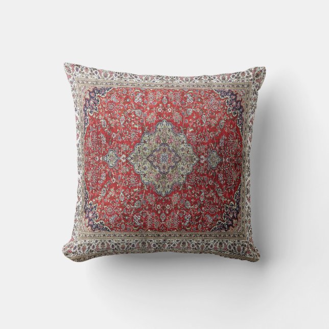 Vintages orientalisches Design Polyester Kissen (Vorderseite)