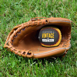 Vintages Original Black & Gold Leather Geburtstag Baseball