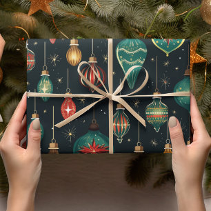 Vintages Ornamnet und Navy Blue Geschenkpapier