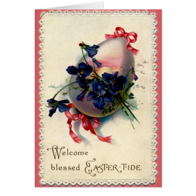 Vintages Ostereier mit Violetten (Vorne)