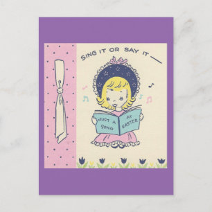 Vintages OstergesangsGirl Feiertagspostkarte