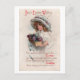 Vintages OsterGirl in Bonnet Postkarte (Vorderseite)