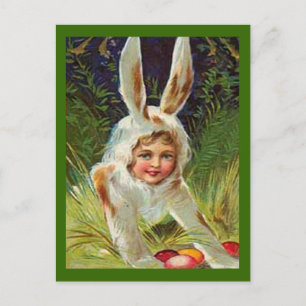 Vintages Ostermädchen in Bunny Costume, ZSSG Feiertagspostkarte