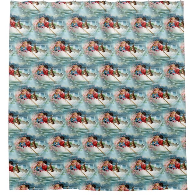 Vintages Ostern Duschvorhang (Vorderseite)