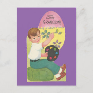 Vintages Ostern für Grandson Feiertagspostkarte