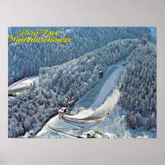 Vintages Österreich, Berg Isel, olympischer Skispr Poster