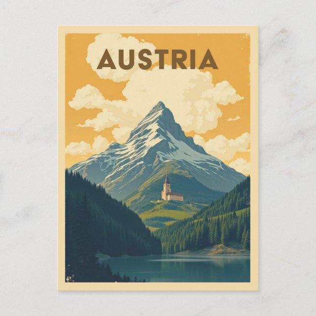 Vintages Österreich - Bergtourismus Postkarte (Vorderseite)