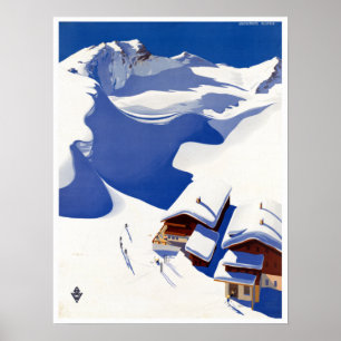Vintages Österreich Skifahren Poster