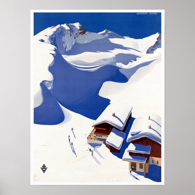 Vintages Österreich Skifahren Poster (Vorne)