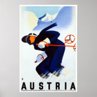 Vintages Österreich Skifahren