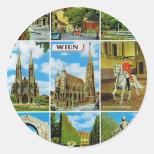 Vintages Österreich, Wien, Wien, Multiview Runder Aufkleber