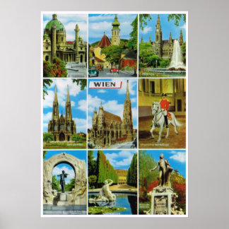 Vintages Österreich, Wien, Wien, Wien, draußen und Poster