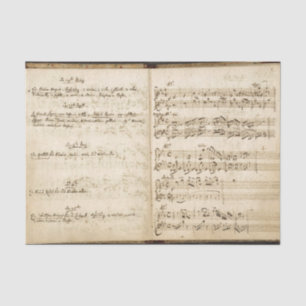 Vintages Österreichisches Handschriftmusik-Noteboo Seidenpapier