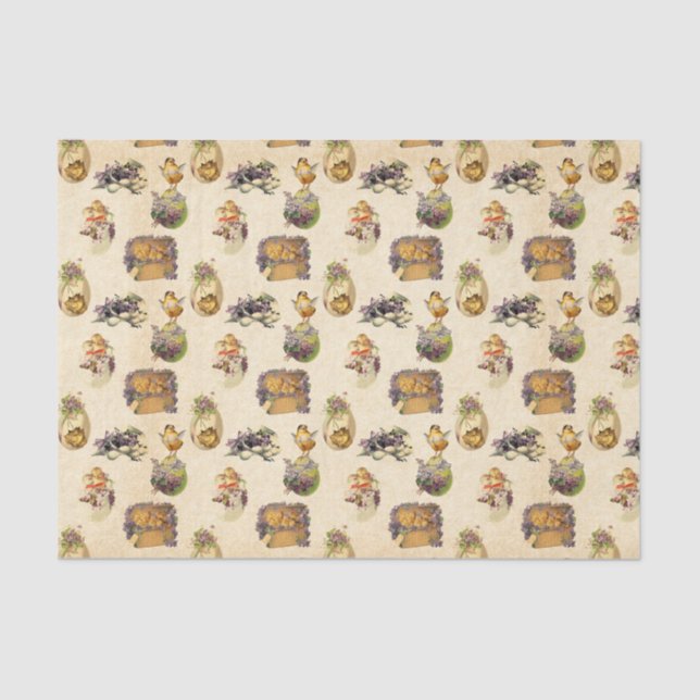 Vintages Osterurlaub Party Seidenpapier (Vorderseite)