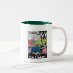 Vintages Otago Neuseeland Zweifarbige Tasse
